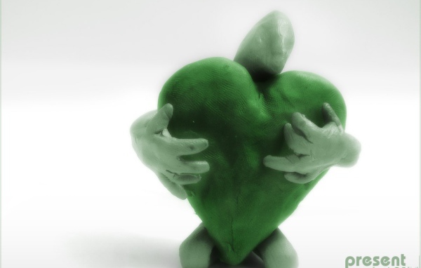 3D зеленое сердце