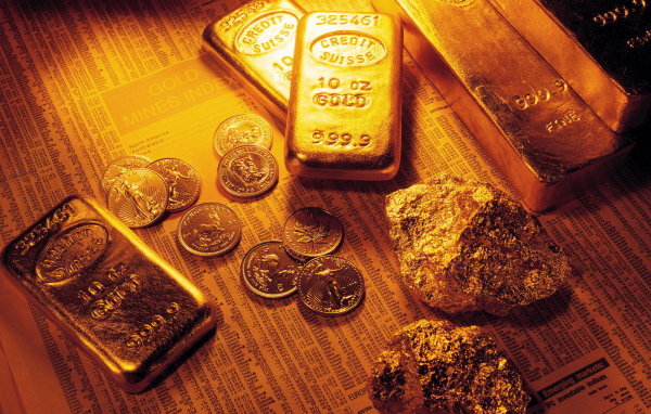 Gold bars and stones