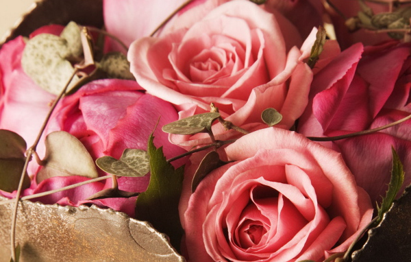 Букетик розовых роз