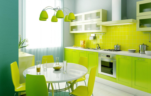 Кухня в зеленом цвете