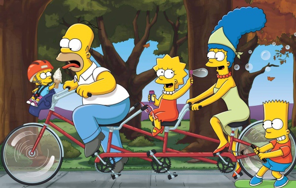 Симпсоны на велосипеде