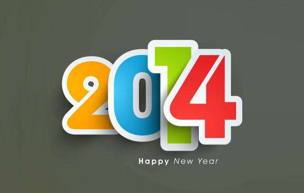 Счастливого Нового Года 2014, серый фон