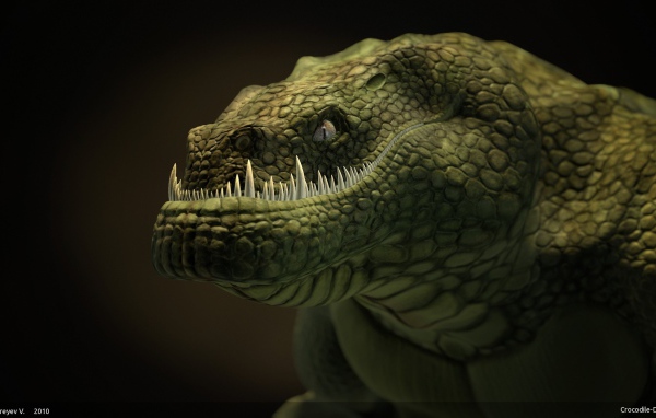 Крокодил с острыми зубами