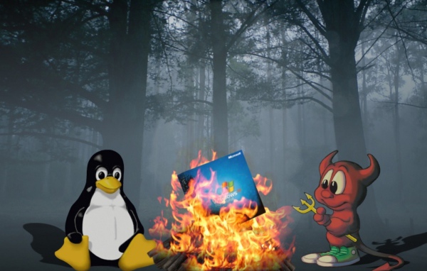 Linux сжигает Windows 