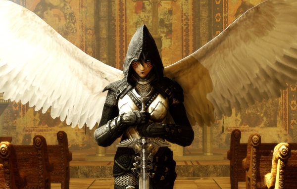 Angel in armor with a sword