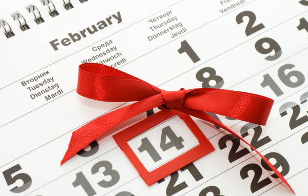 Календарь на День Святого Валентина 14 февраля