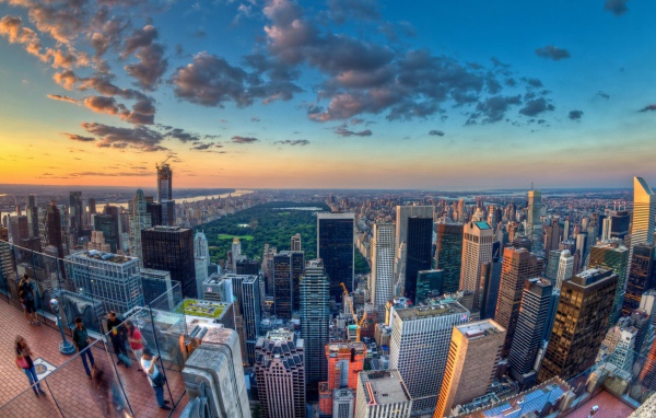 Вид с небоскреба в Нью-Йорке