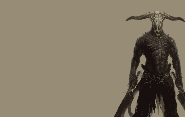 Рогатый персонаж игры Dark Souls