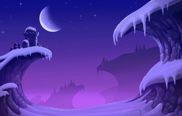 Зима на фоне уровня игры Bejeweled 3