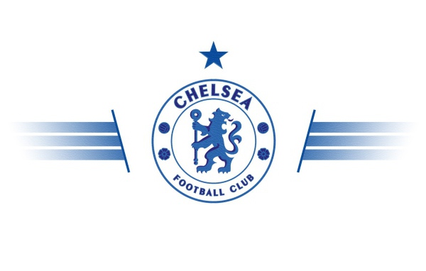 Футбольный клуб Челси, логотип  голубой на белом