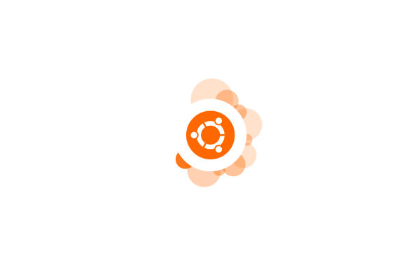 Оранжевый символ Ubuntu на белом фоне