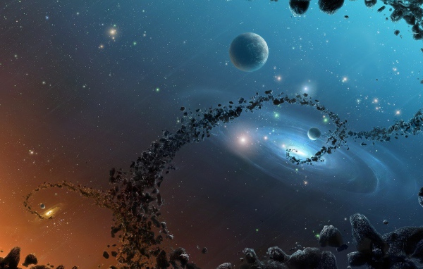 Цепь астероидов между галактиками