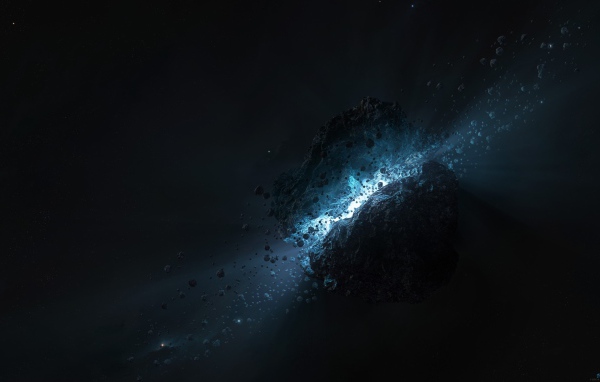 Свет внутри черного астероида