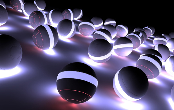 Светящиеся шары 3D графика 