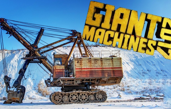 Экскаватор в заснеженном карьере игра Giant Machines 2017 