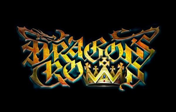 Логотип компьютерной игры  Dragon's Crown, 2017 на черном фоне