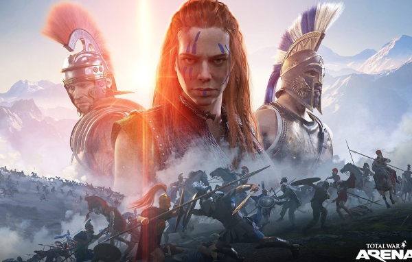 Poster of the new computer game Total War Arena with the main characters