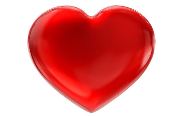Big red heart on a white background