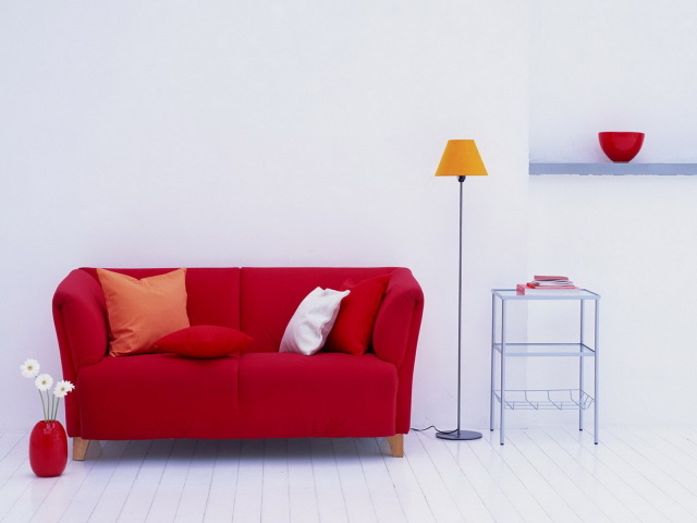 Red sofa wallpapers and images - wallpapers, pictures, photos