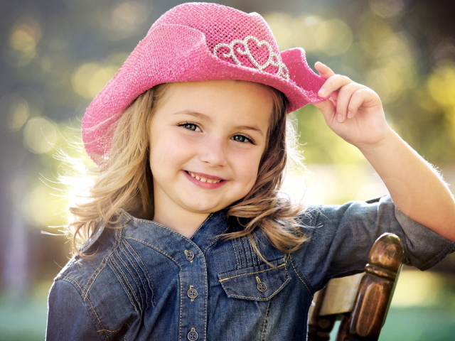 Little girl, Smile, hat, Happiness