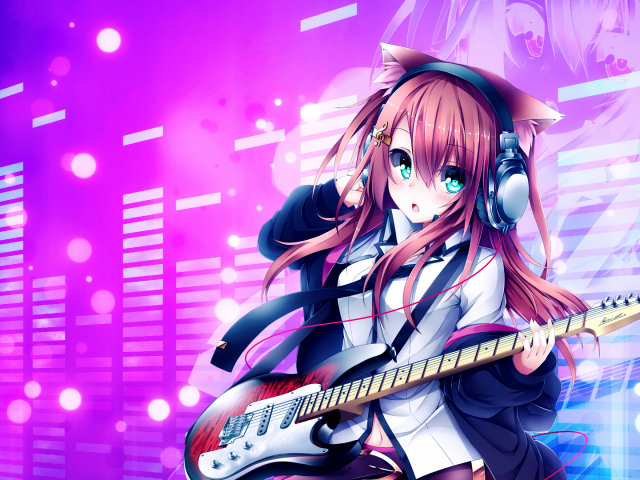 Девушка с гитарой, аниме Кэмономими