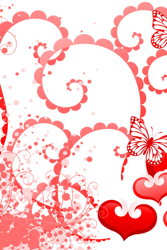 Бабочки сердечки в День Св. Валентина