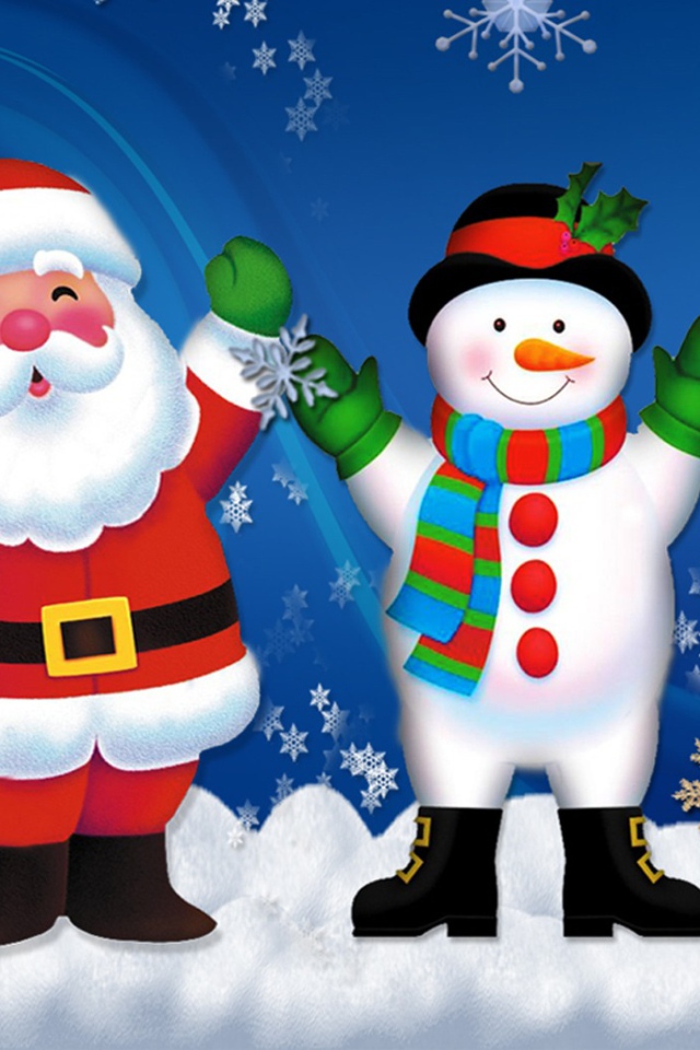 Снеговик и Санта Клаус