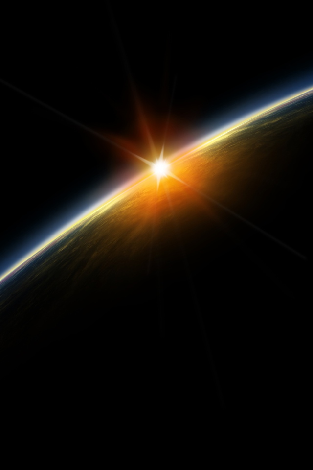 Закат с видом из космоса