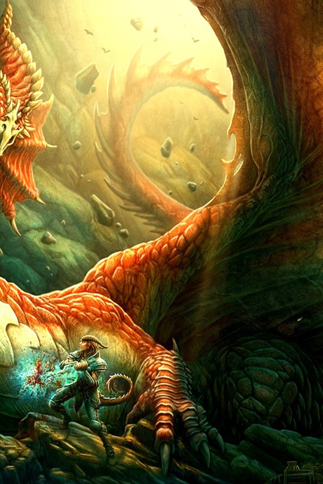 Dragon guarding a treasure