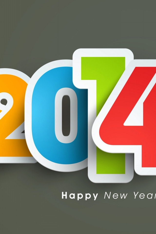 Счастливого Нового Года 2014, серый фон