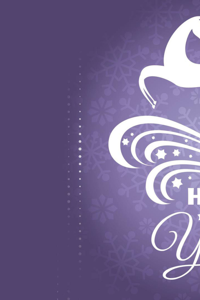 Новый Год 2014 красивый фиолетовый фон с лошадкой
