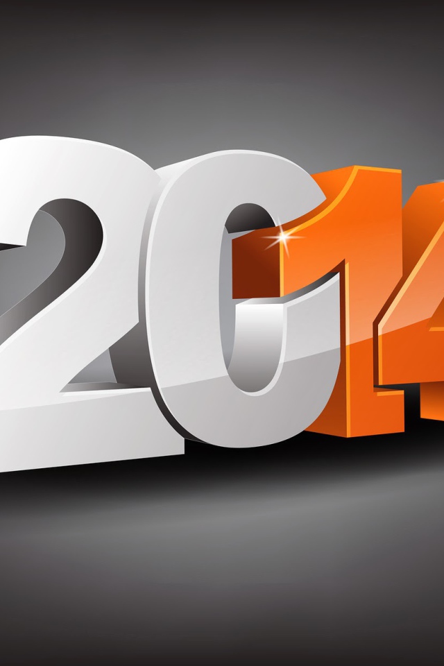 Новый год 2014 на сером фоне