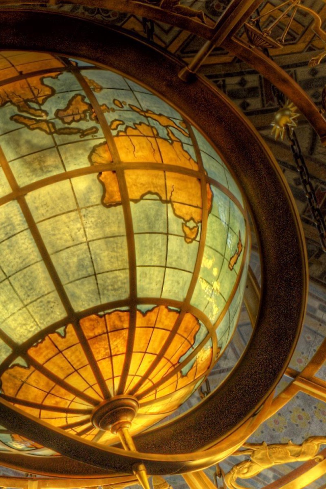 Globe and signs of the zodiac Desktop wallpapers 640x960