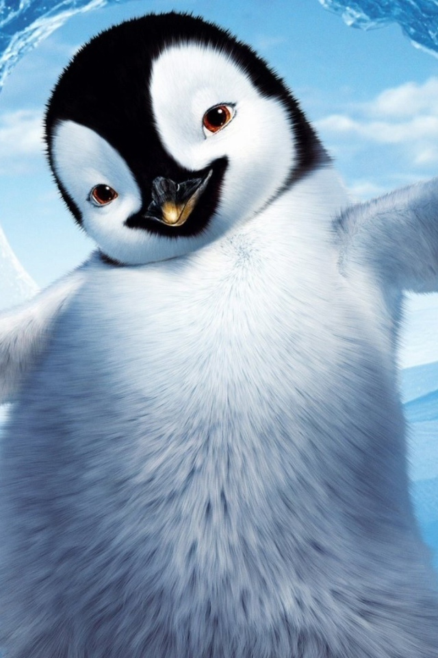 Пингвин в снегу