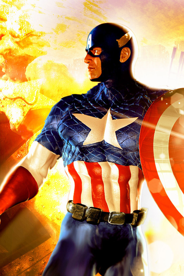 Супер герой Капитан Америка