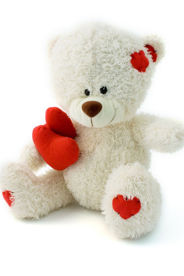 Белый медвежонок на День Влюбленных 14 февраля