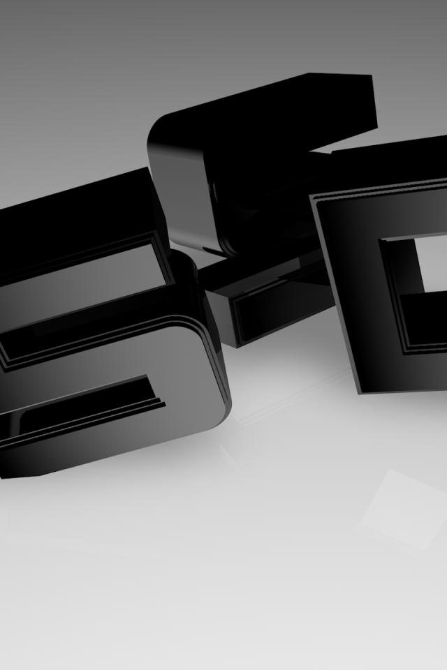 Черные буквы на сером фоне, 3Д модель
