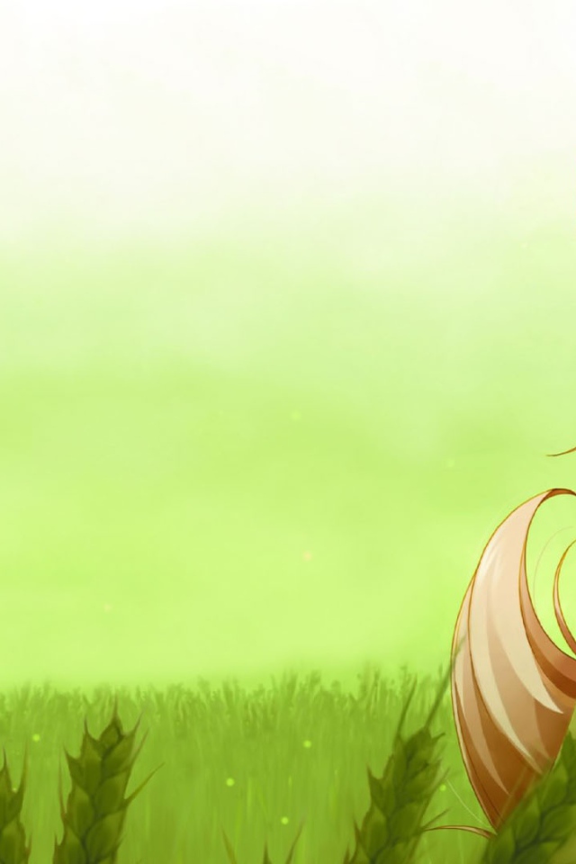 Девушка аниме в зеленом платье