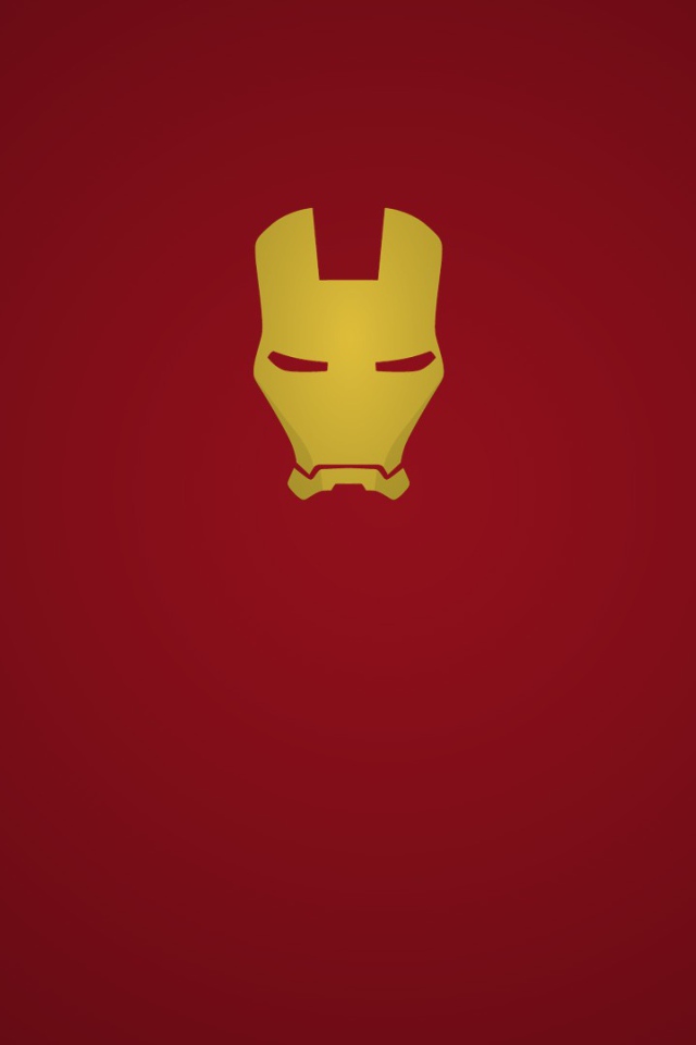 Золотая маска Железного человека, красный фон