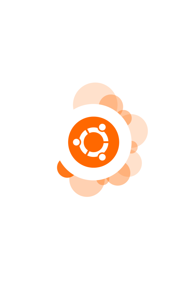 Оранжевый символ Ubuntu на белом фоне