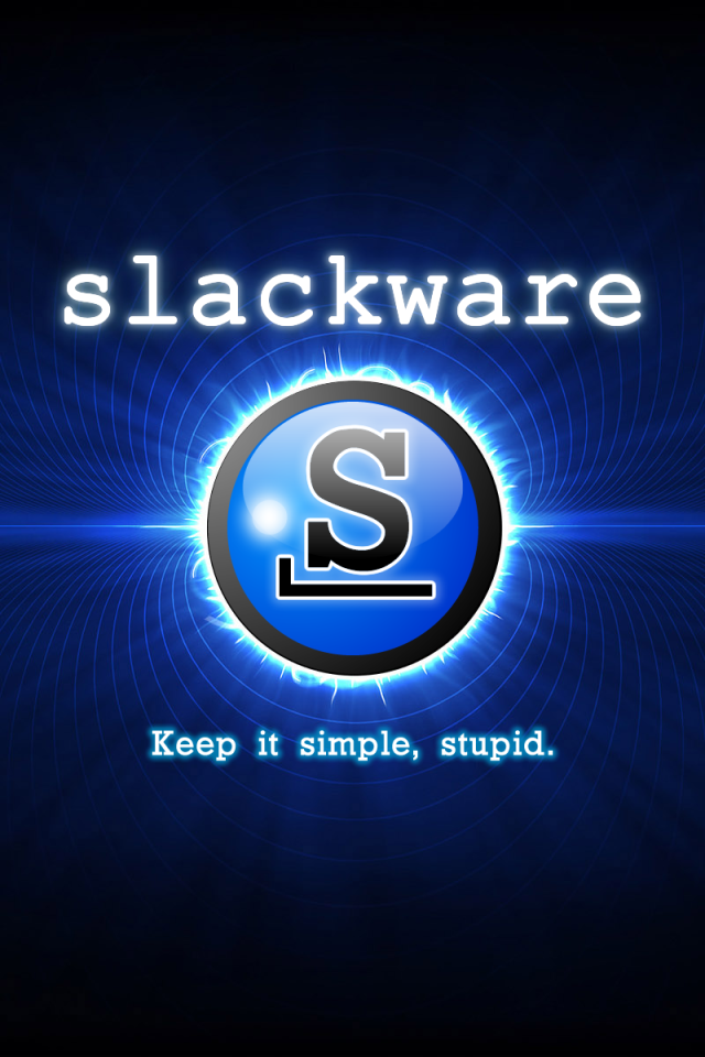 Операционная система Slackware, синий фон