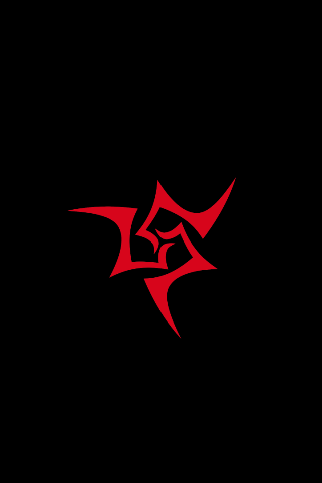 Красный символ на черном фоне, аниме Ночь прибытия