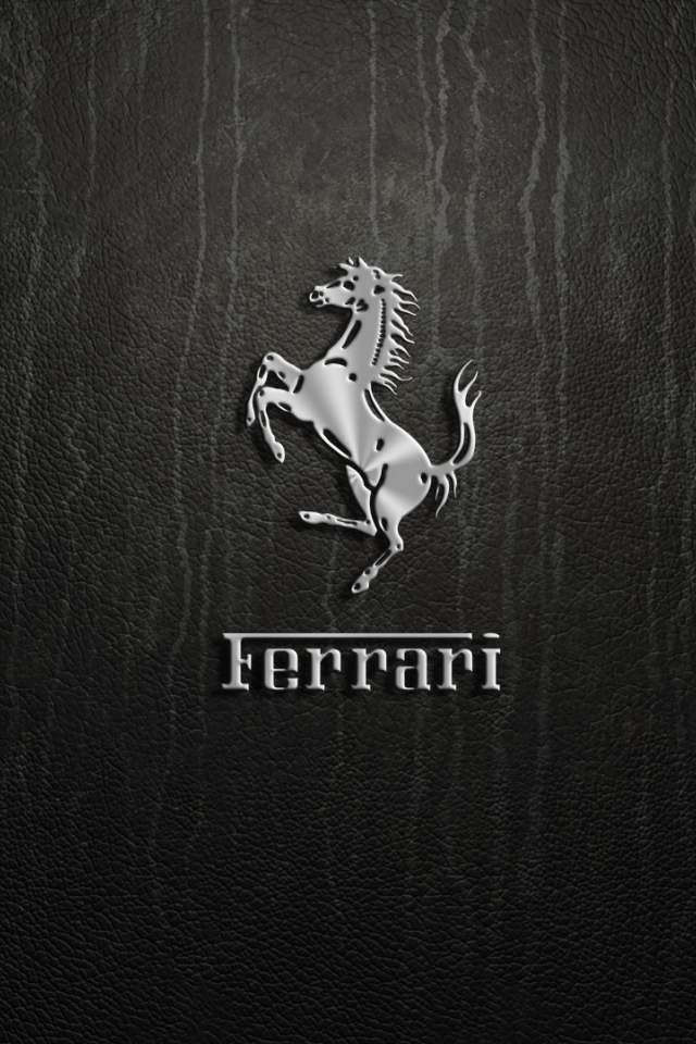 Логотип Ferrari, черный фон