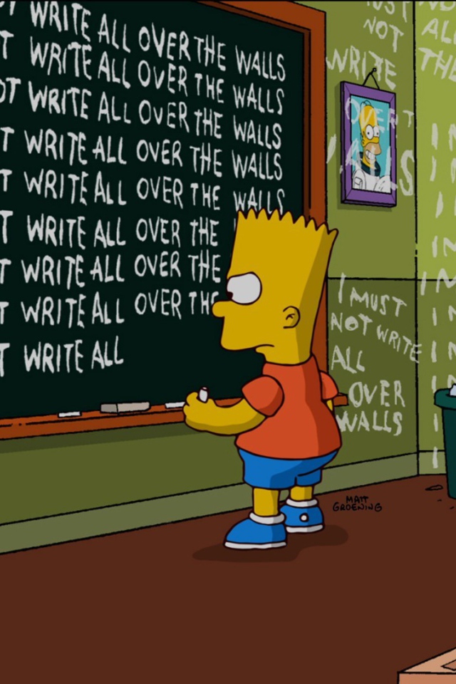 Барт Симпсон пишет на стенах