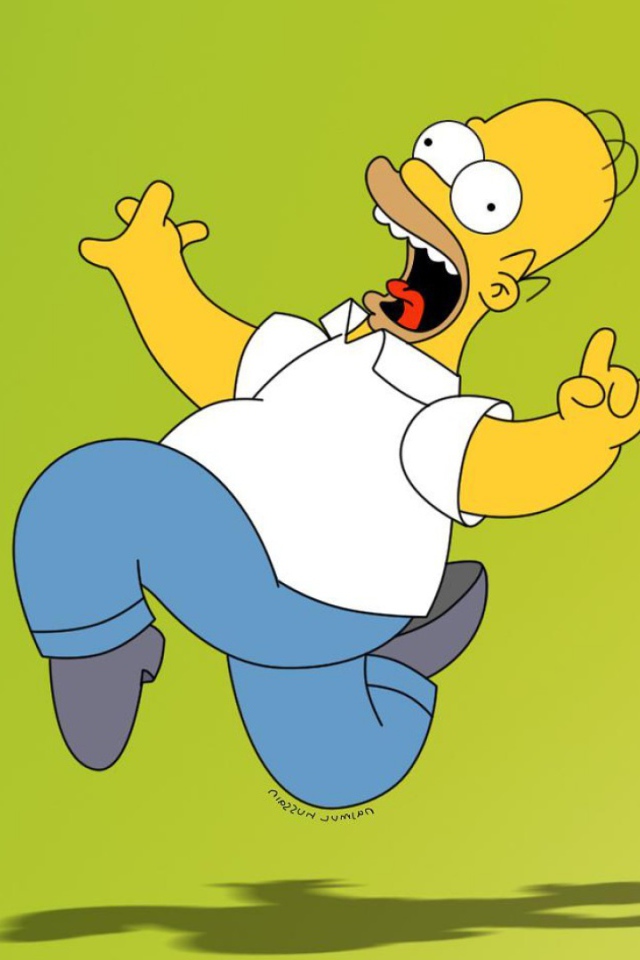 Homer Simpson quickly runs away
