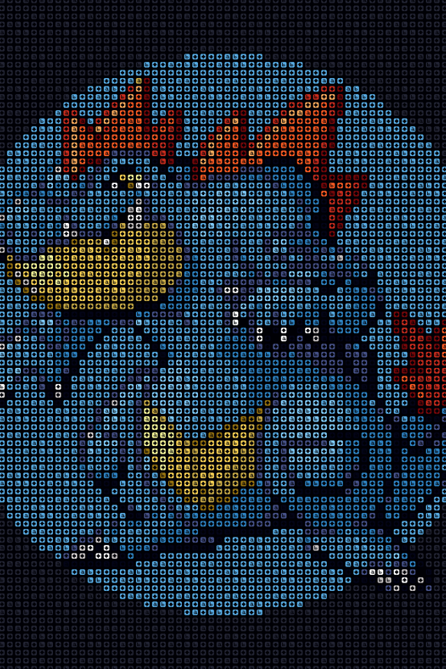 Голубой покемон из пикселей