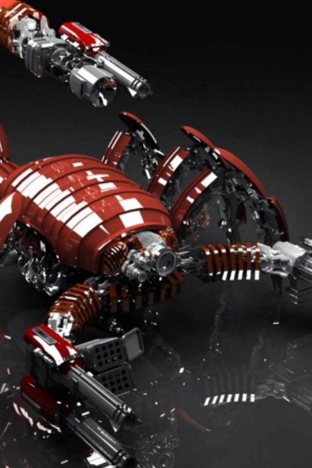 Робот скорпион красного цвета