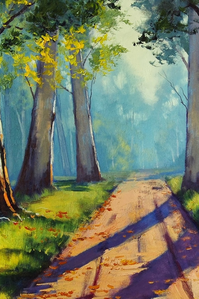 Дорога в лесу, картина Грэма Геркена