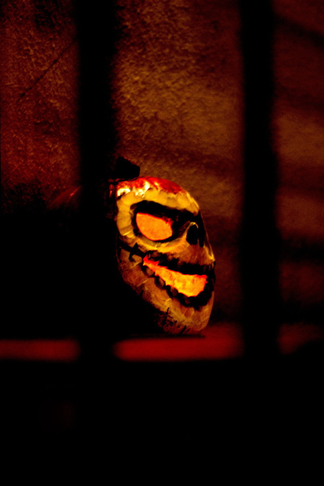 Страшная маска за решеткой