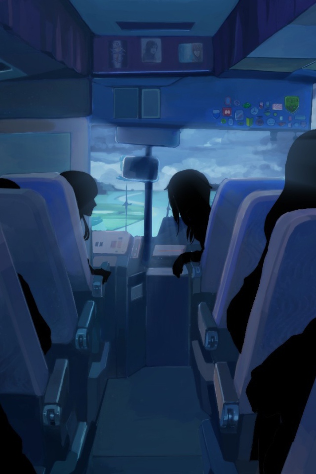 Люди в автобусе в игре Бесконечное лето
